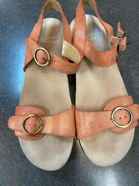 Dansko Coral Metallic Leather Slingback Sandals